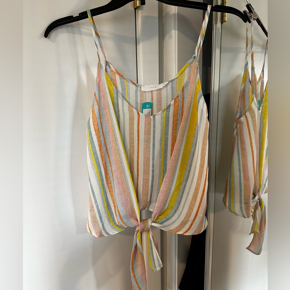 NWT striped cropped cami blouse